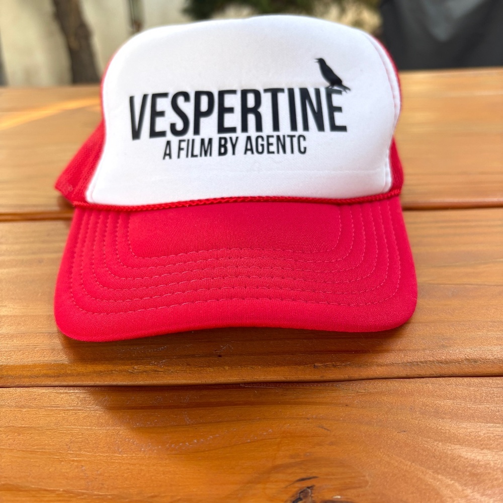 OTTO Trucker Hat for Vespertine Film, Red and White, Unisex, Men, Women